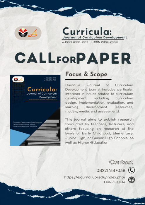 Call for Paper CURRICULA: Journal of Curriculum Development